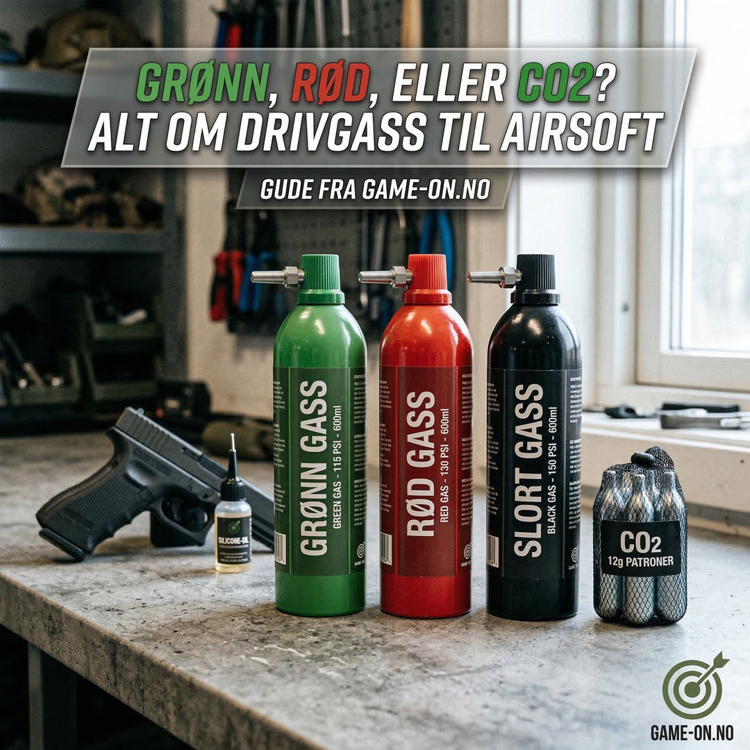 Drivgass til Airsoft: Guide til Grønn gass, Rød gass & CO2