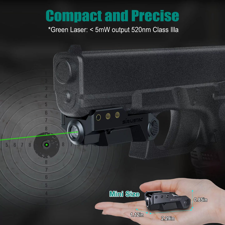 Micro Green Laser to Weapons - 21 mm <tc>Rail</tc> - Recargable