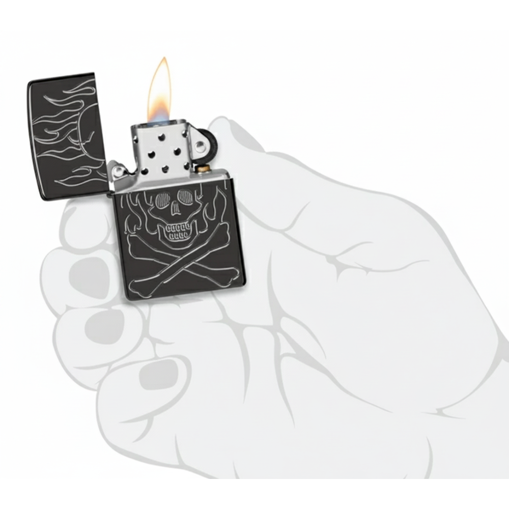 Zippo Flaming Skull Design Lighter
