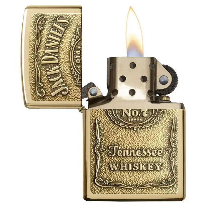 Encendedor Zippo - Logotipo de Jack Daniels - Encendedor de color latón