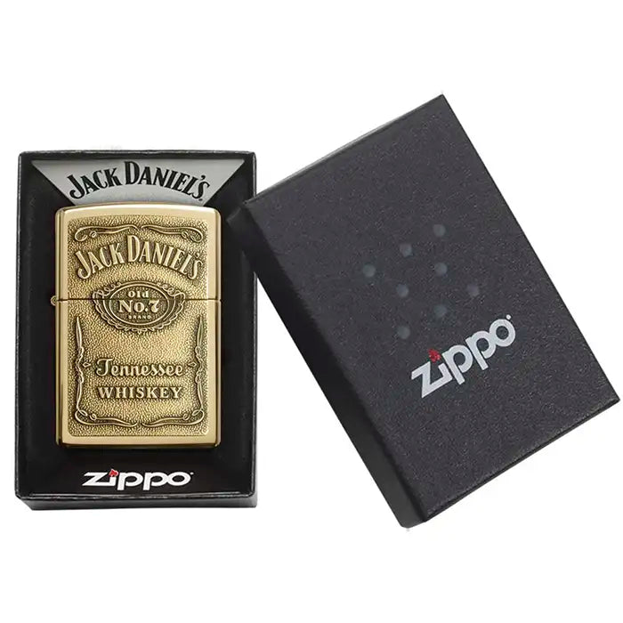 Encendedor Zippo - Logotipo de Jack Daniels - Encendedor de color latón