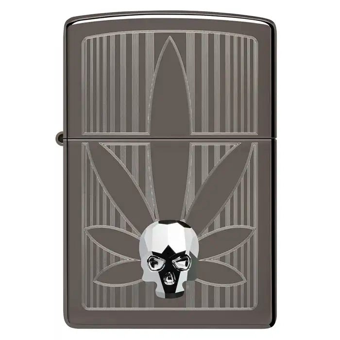 Zippo - Cannabis y Calavera 3D