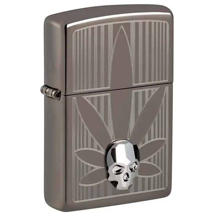 Zippo - Cannabis y Calavera 3D