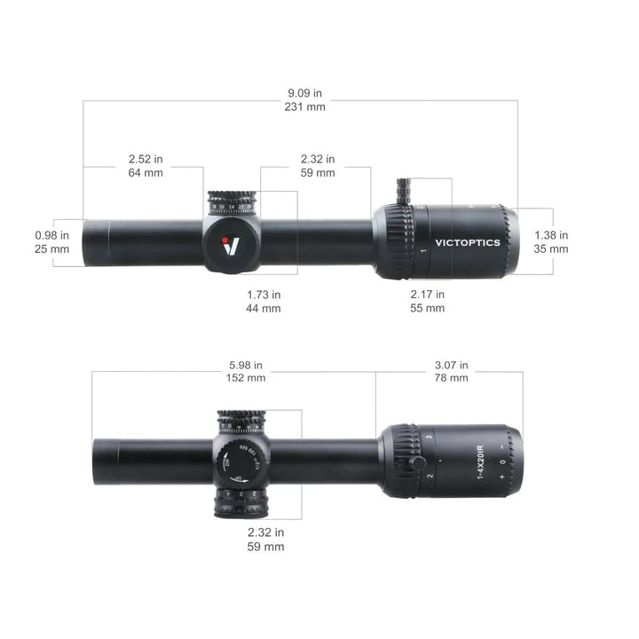 Visor ZOD 1-4x20IR - 21 mm