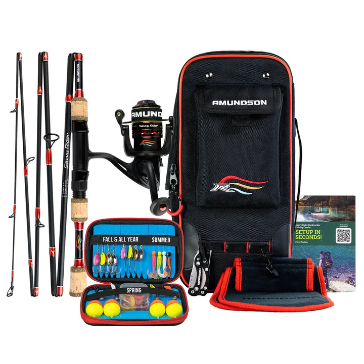 Savvy Rider Backpacker - Set de pesca plegable (todo en uno)