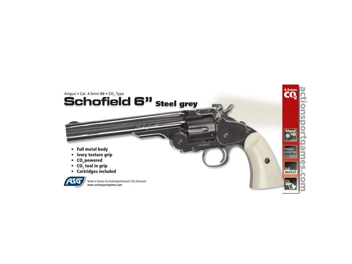 Schofield No. Revólver 3 - Full Metal - BB de 4,5 mm - Níquel marfil