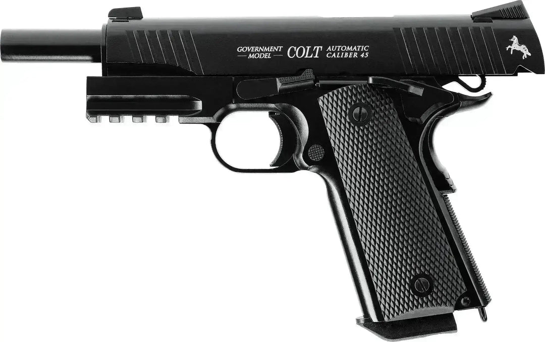 Colt M45 CQBP CO₂ Luftpistol Sort 4.5mm – Blowback og fullmetall - Game-On.no