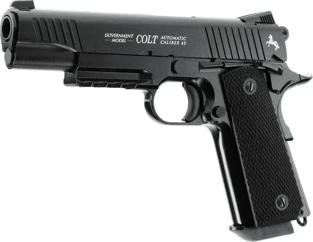 Colt M45 CQBP CO₂ Luftpistol Sort 4.5mm – Blowback og fullmetall - Game-On.no