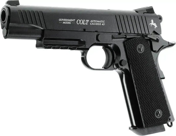Colt M45 CQBP CO₂ Luftpistol Sort 4.5mm – Blowback og fullmetall - Game-On.no