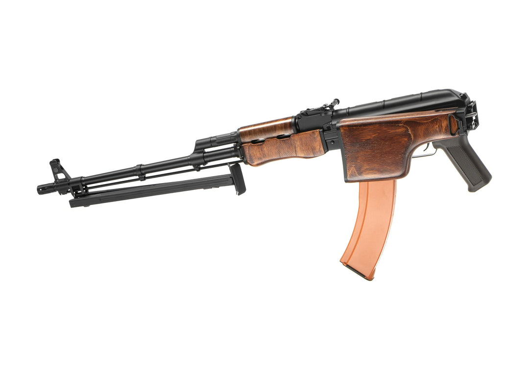 Cyma CM052S RPK-74S Full Metal Elektrisk Softgun - Sort/Brun - motsatt side med kolbe foldet