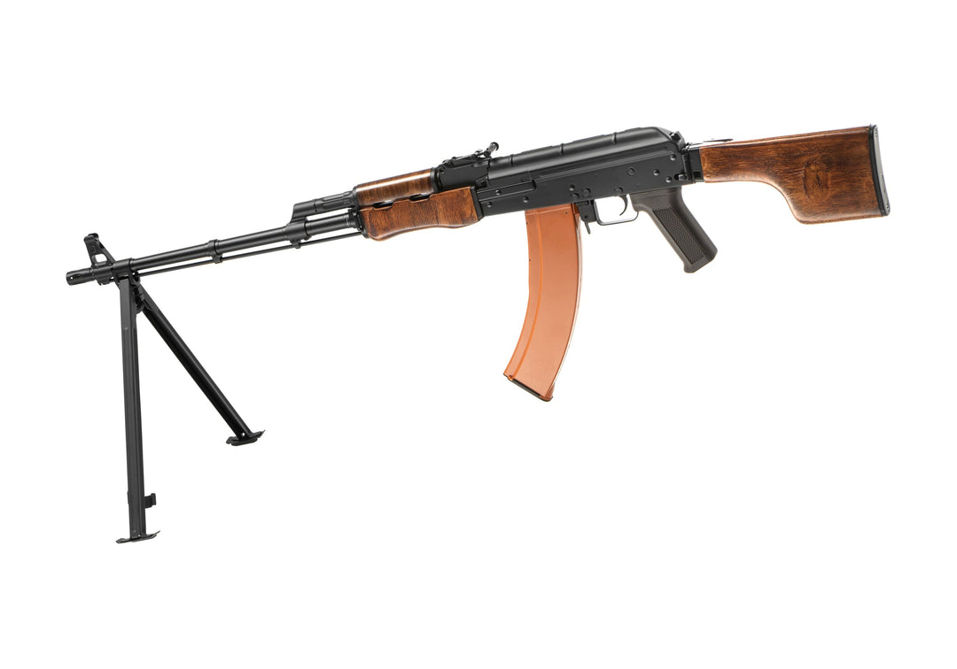 Cyma CM052S RPK-74S Full Metal Elektrisk Softgun - Sort/Brun - motsatt side med tofot