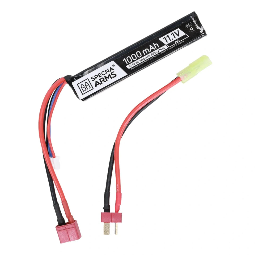 Specna Arms - Li-Po Batteri 11.1V 1000mAh - Sticks med T-Plug (Deans) + Mini Tamiya