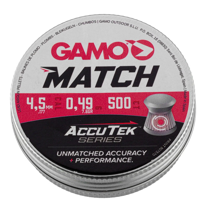 Gamo - AccuTek Match 4.5mm Pellets - 7.6gr / 0.49g - 250stk - Game-On.no