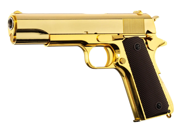 GE - 1911 Full Gold Edition - Gassdrevet Softgunpistol med Blowback - Game-On.no