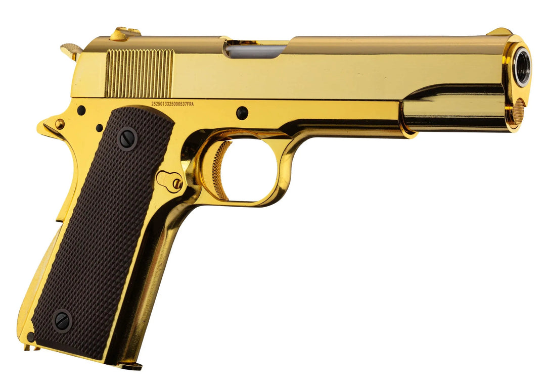 GE - 1911 Full Gold Edition - Gassdrevet Softgunpistol med Blowback - Game-On.no
