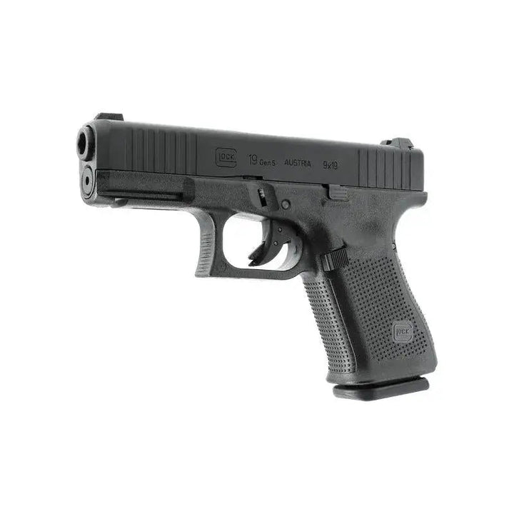 GLOCK 19 Gen5 Gassdrevet Airsoftpistol med Blowback - Pakkesett - Game-On.no