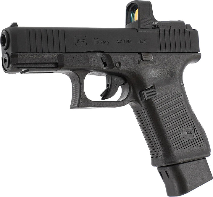 GLOCK 19 Gen5 MOS Softgunpistol med Blowback - Pakkesett - Game-On.no