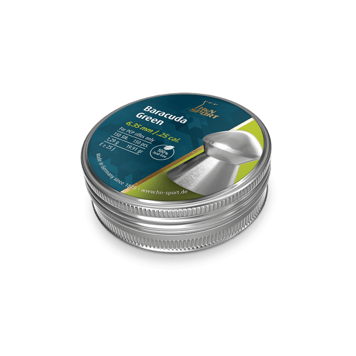 H&N Baracuda Green 6.35mm - 150stk Blyfri - gameon.eu