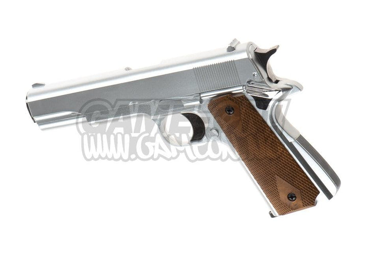 HFC - M1911 Gassdrevet Softgun Pistol uten Blowback - Sølv - gameon.eu