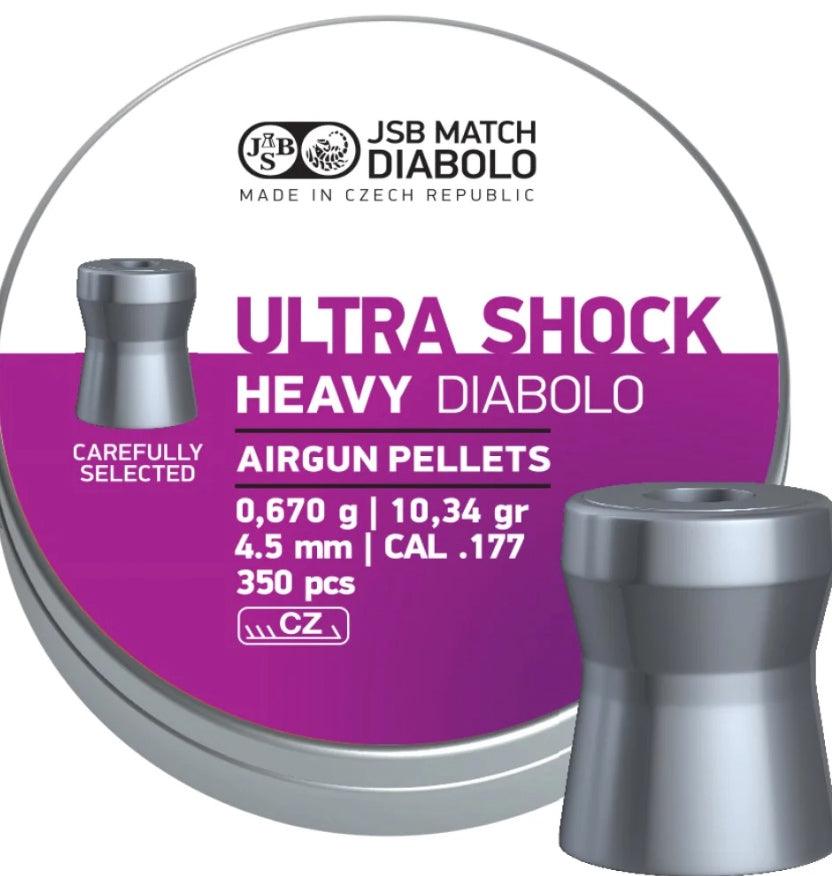 JSB Ultra Shock Heavy 4.5mm Luftgevær Pellets - 350stk - Game-On.no