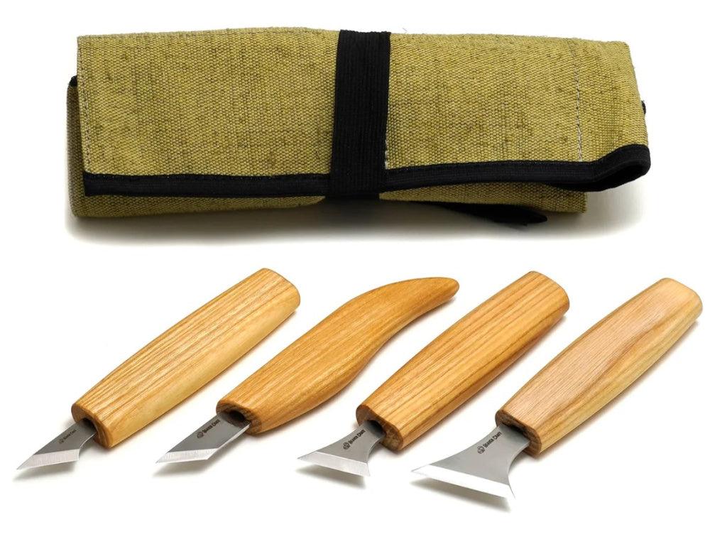 Karveskurd Knivett med 4stk Kniver og Etui - Game-On.no