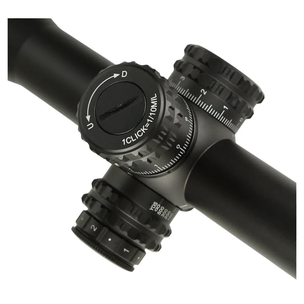 Keck Precision Kikkertsikte 2-12x50 FFPIR 30mm – Zero Stop, MIL, Belyst retikkel