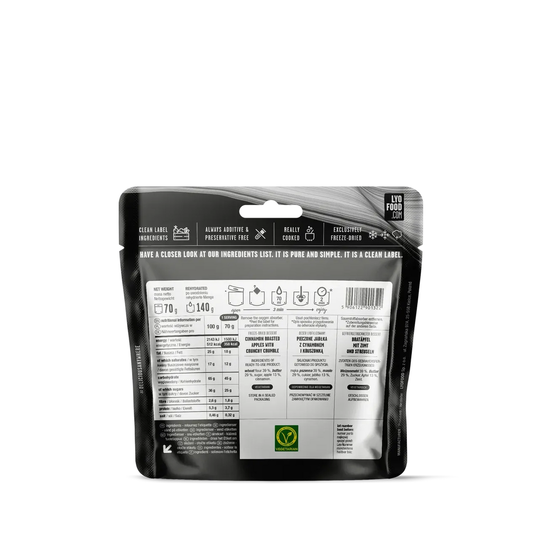 LYOFOOD Apple Crumble – Epledessert med sprø smuldretopp - Game-On.no