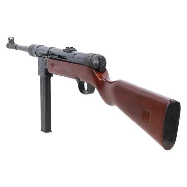 Specna Arms Schmeisser MP41 Retro softgun, skrått bakfra med trekolbe