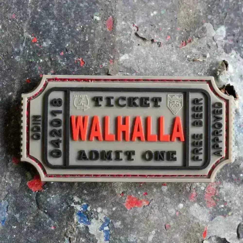 Patch - Large Walhalla Ticket Rubber - Grå - Game-On.no