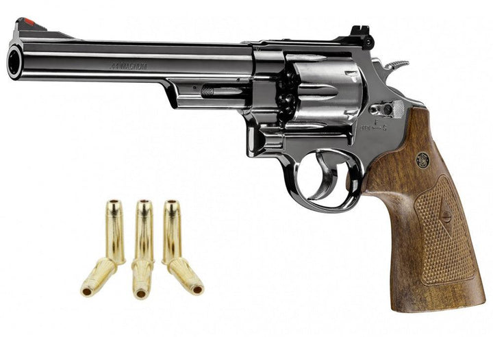 S&W - M29 6.5 CO2 Drevet - 4.5mm PELLETS Revolver - Blå Polert - gameon.eu