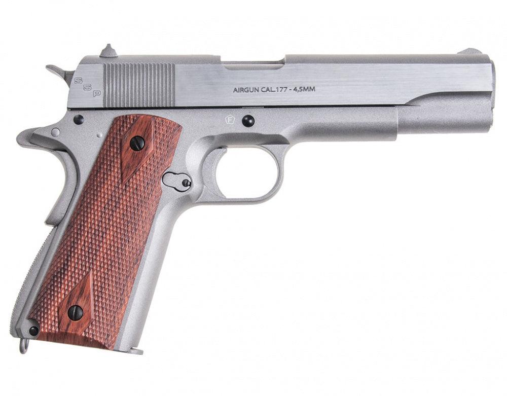 Swiss Arms - 1911 Seventies Luftpistol med Blowback - 4.5mm BB - Game-On.no