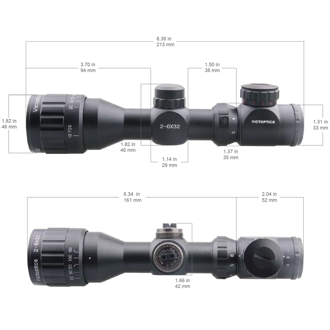 Binoculares A3 - Binoculares iluminados 2-6X32AOE - 21 mm