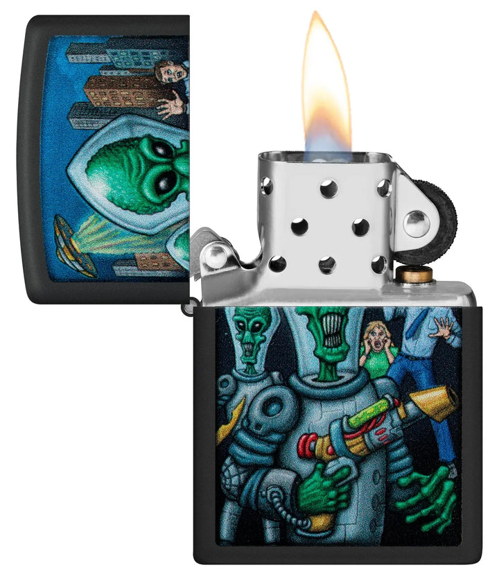 Zippo Lighter - Alien Attack Design - Game-On.no