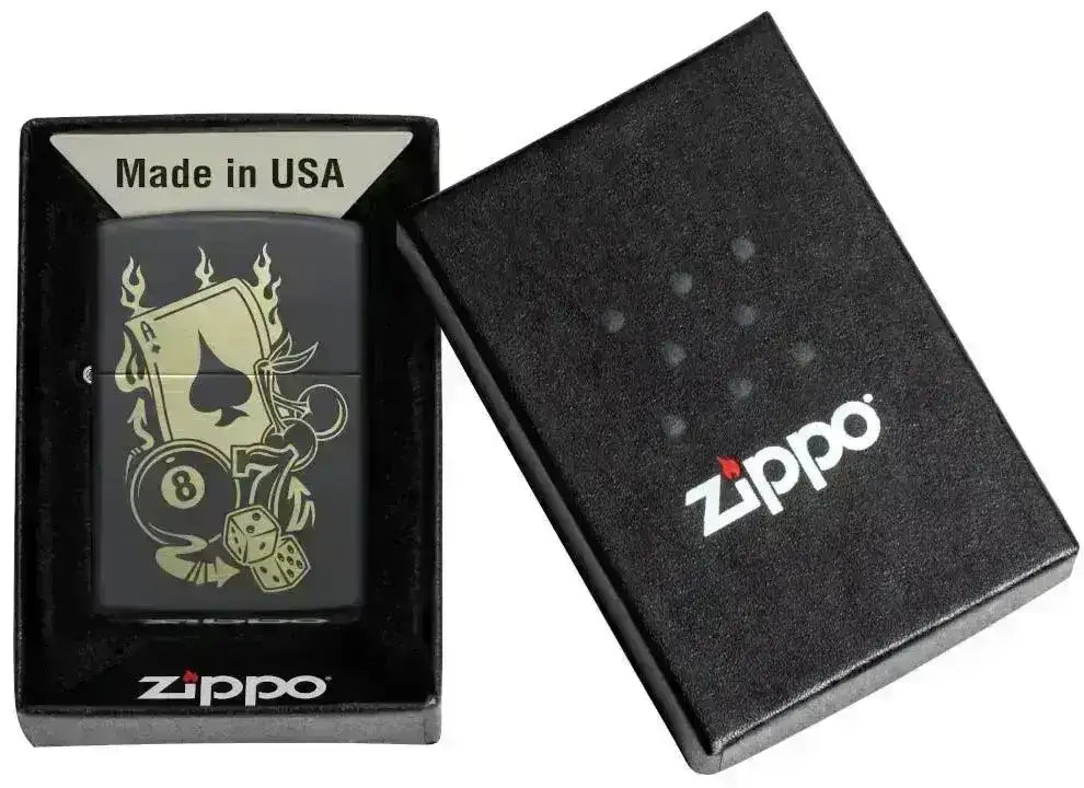 Zippo Lighter - Gambling Motiv - Game-On.no