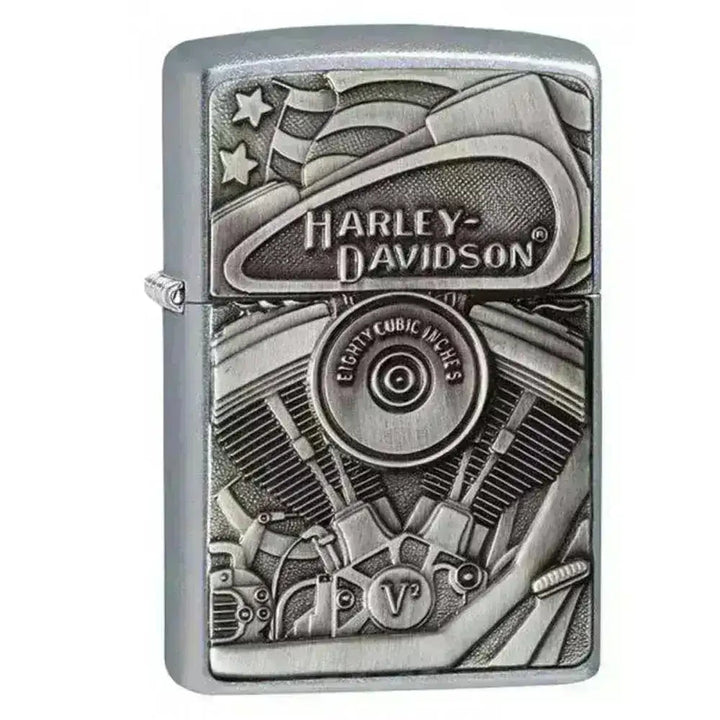 Zippo Lighter - Harley Davidson - Motor Flag Emblem - Game-On.no