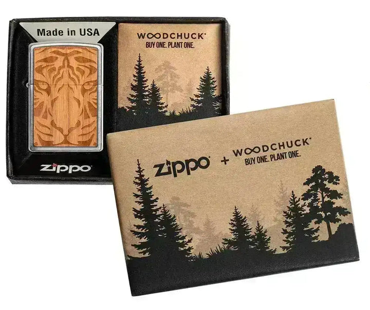 Zippo Lighter - WOODCHUCK Cherry Tiger Head - Game-On.no